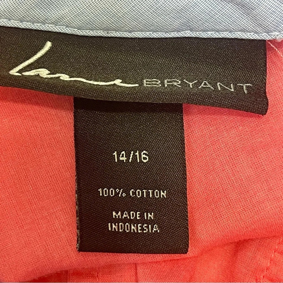 Lane Bryant Button Front Roll Tab Polka Dot Blouse 14/16 - Picture 7 of 7